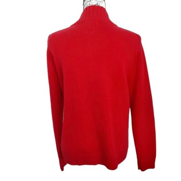 Vintage 90s Ugly Christmas Sweater Red Full Zip Cardigan Snowman Women M Grandma - Picture 3 of 12